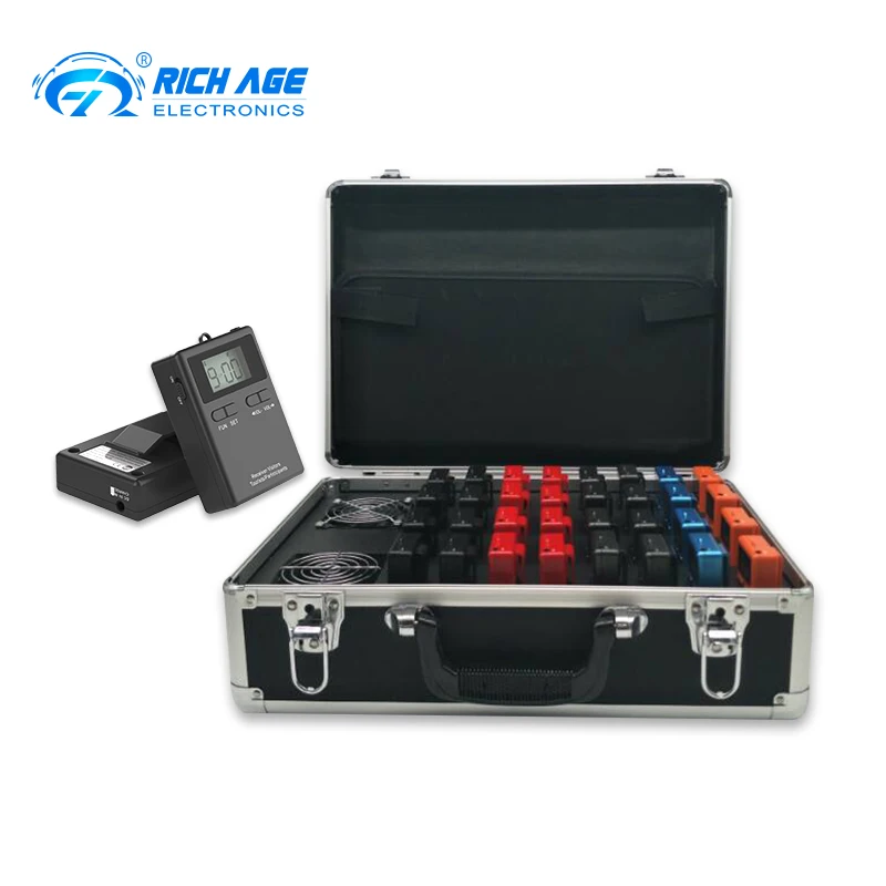 

2 Transmitters + 30 Receivers Wireless Tour Guide System Set with 32 slots Charging Case