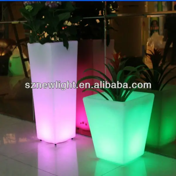 Light Up Planters Led Plastic Flower Pots/mini Led Pots Plants/led Planter Buy Light Up