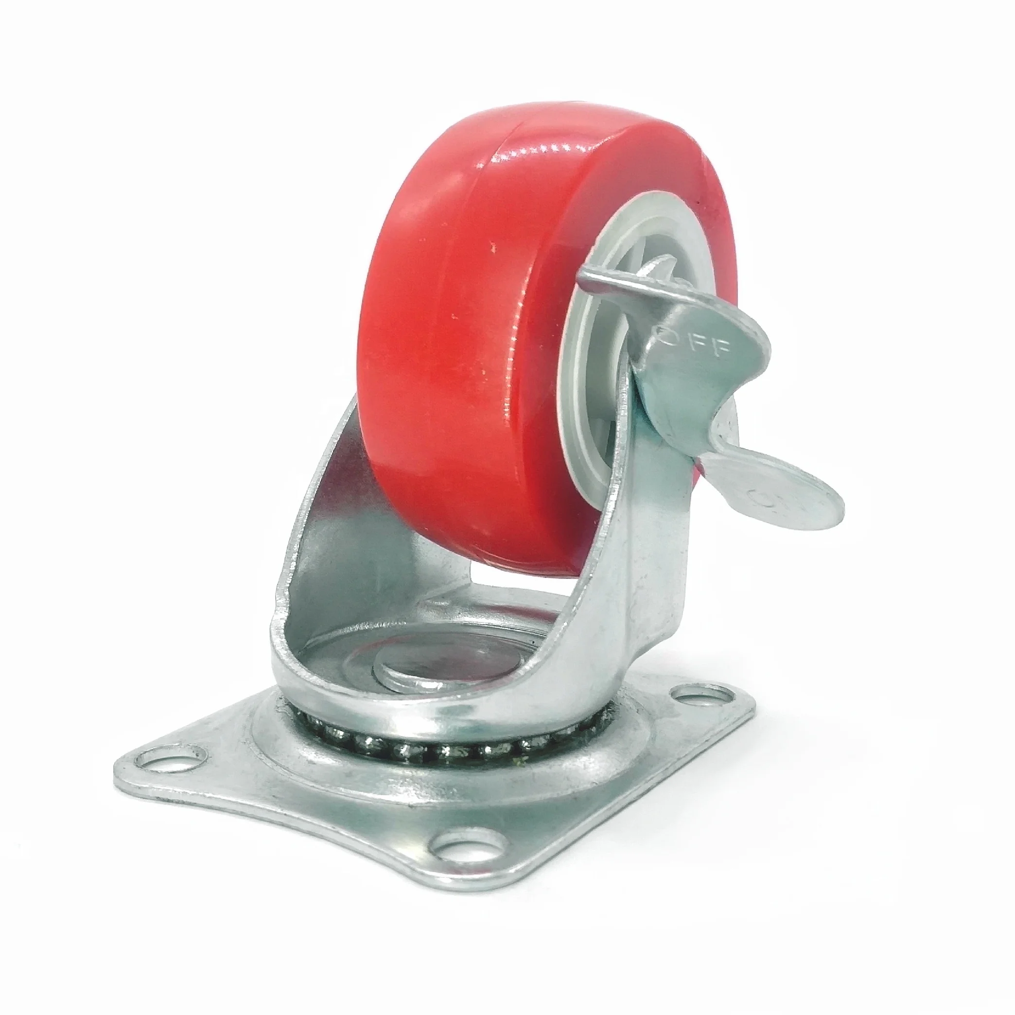 3 Inch 75mm PU Maroon Red Polyurethane Rolling Smooth Universal Furniture Caster Wheels