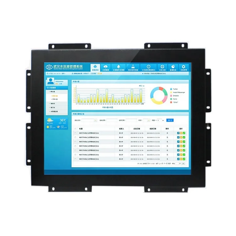 

Square screen 19inch open frame touch screen monitor with capacitive touchscreen option, Black/white option