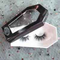 

3D Mink natural type cruelty free eyelashes vendor with custom lashes packaging box samples