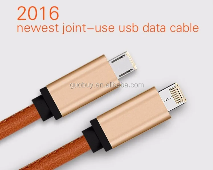 

2.4A fast Durable micro usb cable 8pin+v8 leather USB charging Data Cable for android/ios smart phone, N/a