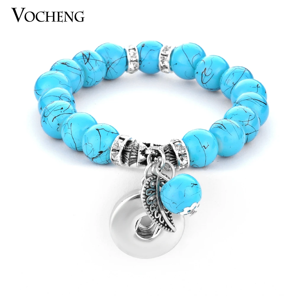 

(10pcs/lot) 18mm Snaps beads Jewelry 4 Colors Bead Metal Button Charm Bracelet (NN-312*10) Vocheng Free Shipping