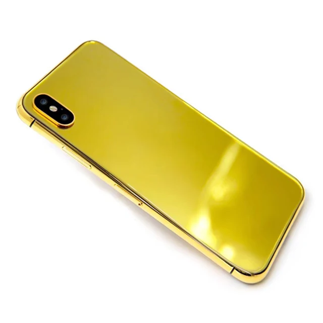 Custom gold frame with glass back plate for iPhone X