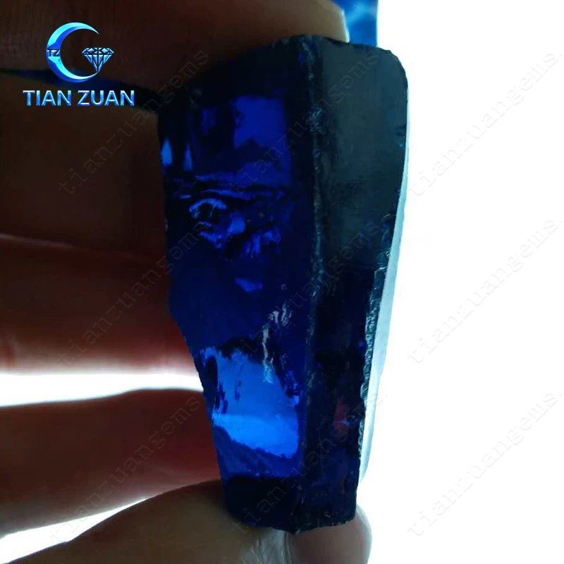 

Sapphire blue color for the rough material of cubic zirconia uncut stone