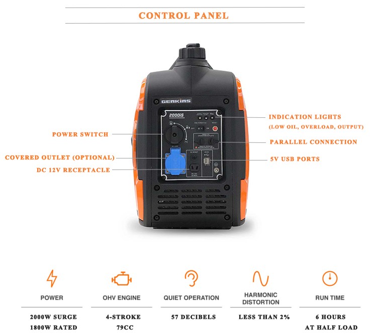 China Cheap 2000W Inverter Generator Gasoline Petrol Portable Small