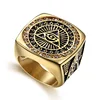 Factory Price Stainless Steel AG Ring Custom Master Mason Masonic Eyes Ring For Men