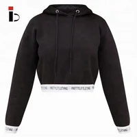 

Custom blank female long sleeve crop top hoodie