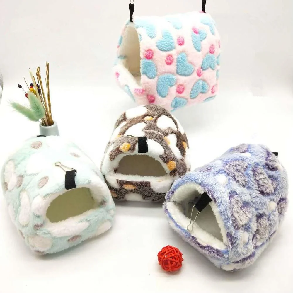 

Lovely design plush Cute Soft Cotton Cartoon Small Pet Rabbit Rat Hamster Bed House Sleeping Nest, Purple,pink,brown,blue