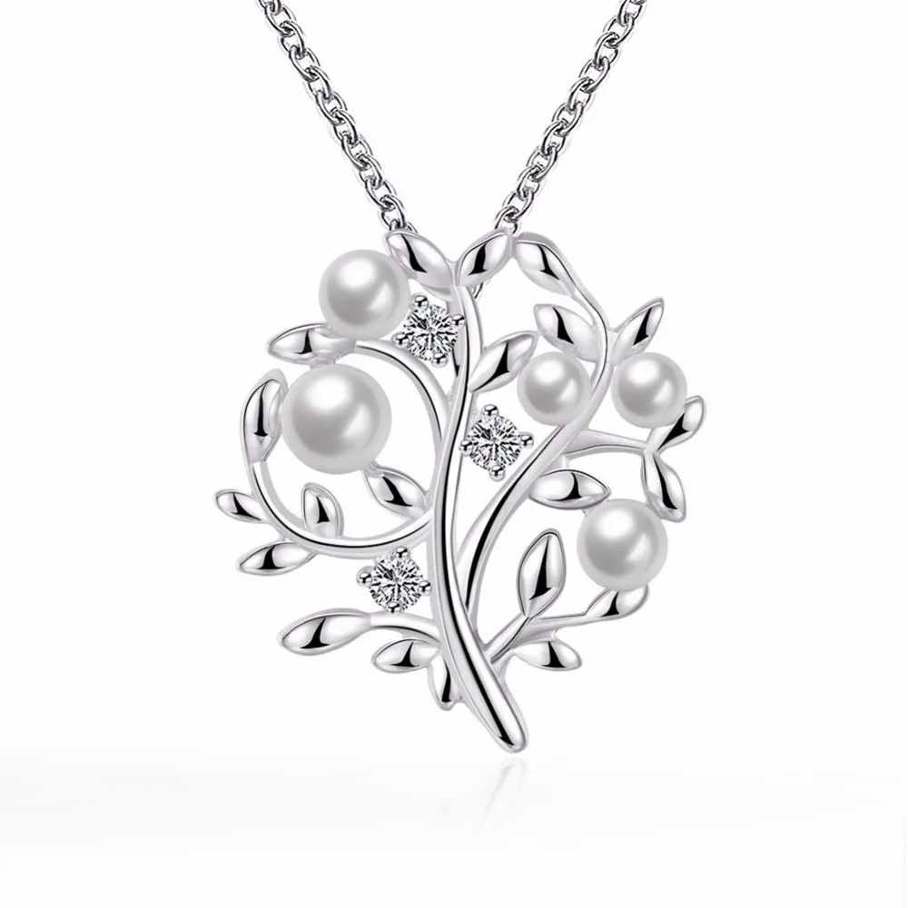

Hainon latest design beads necklace Plant shape pendant pearl necklace