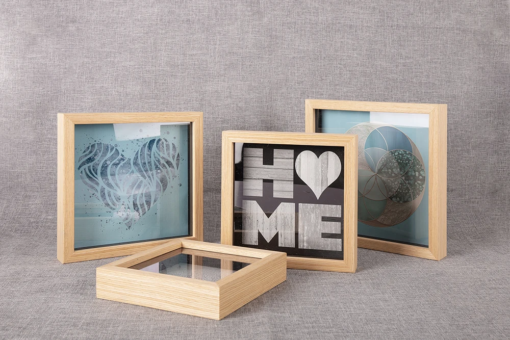 Customized Plain Printed Wood Glass Money Box Piggy Bank 3d Shadow Box