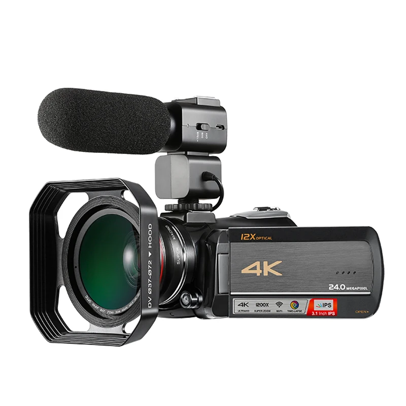 

new digital 12 x optical video camera, UHD 4K digital wifi video camcorder