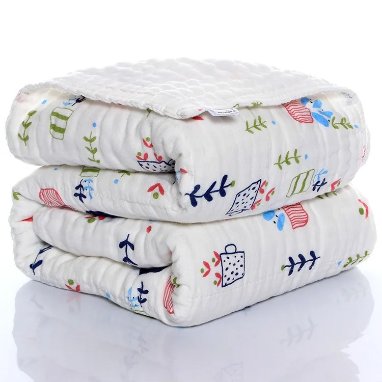 Organic Muslin Bath Towel 6 Layers Infant Towel Cotton Gauze Blanket