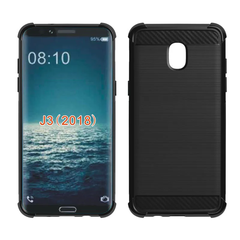 newstyle Carbon Fiber Cover soft Tpu Brushed case For Samsung Galaxy J3 2018