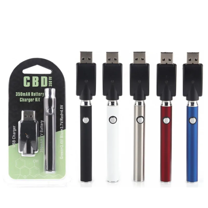 

2018 Evergreentech CBD Battery Electronic Cigarette 350mAh Voltage Adjustable Pre-heat Battery New Vape Battery, Black;ss;red;blue and white