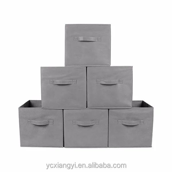 Oem Non Woven Fabric Covered Foldable Storage Boxes Bins Cubes