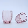 Hand Pressed Solid Pink Drinking Glasses