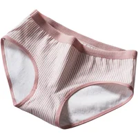 

New Cheap Price Girls Cute Stripe Middle Waist Cotton Women Nylon Brief Panties