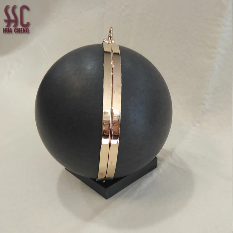 

Hot sale18cm shiny gold ball shape accessories clutch purse frame