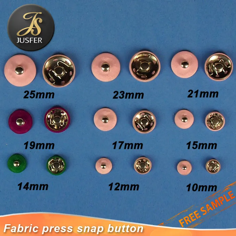 Custom Any Size Fabric Covered Decorative Garment Press Metal Snap