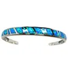 Wholesale Fashion Opal Jewelry Blue Fire Opal Bangles Designs Party Cuff Bangle for Woman