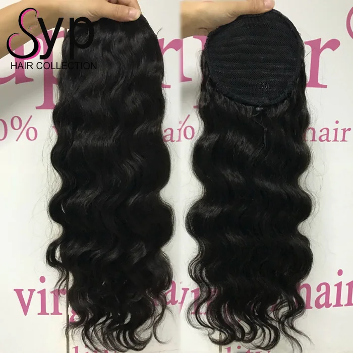 100% Indian Remy Human Hair Extensions Drawstring Ponytail For Black Women