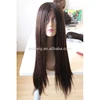 2016 Thin Skin Silky Straight Light Brown Virgin human hair long full lace wigs