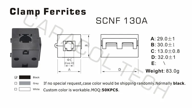 80ea Inner 11mm 0.43 inch Cable Wires Clip EMI Filter ferrite core Noise Cancel ferrite Ring RF Choke ferrite Bead UF110A Black 