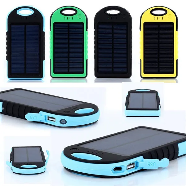 

5000mAh Dual USB Waterproof Solar Power Bank Battery Charger for Cell Phone