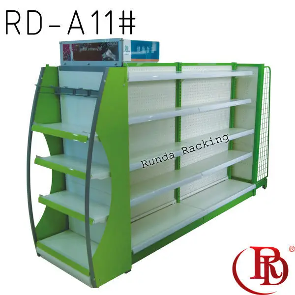Bent Glass Supermarket System Wall Mounted Shelf With Drawer Buy