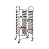 BAKER STAINLESS GASTRONORM TROLLEY BREAD BAKERY + 30 ALUMINIUM OVEN BAKING TRAY