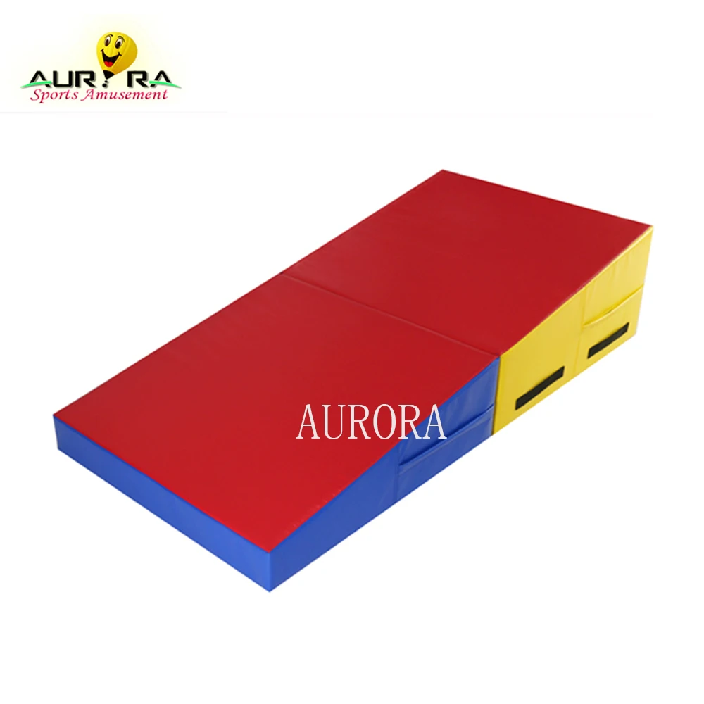 

Foam Folding Triangle Gym Ramp Tumbling Wedge Mat soft incline gymnastics foam shapes slope wedge gym mat, Customized