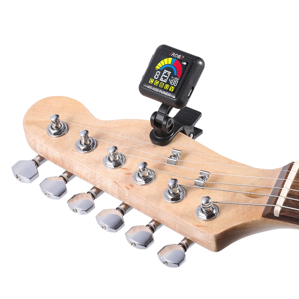 

Clip-on rechargeable tuner aroma guitar tuner, Black