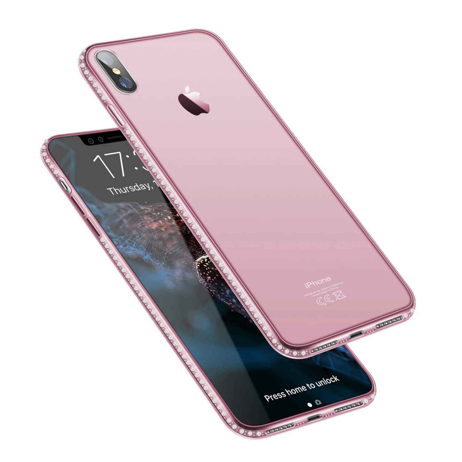 

USLION Transparent Glitter Diamond Soft TPU Phone Case for iphone X XR XS MAX 6 7 8Plus