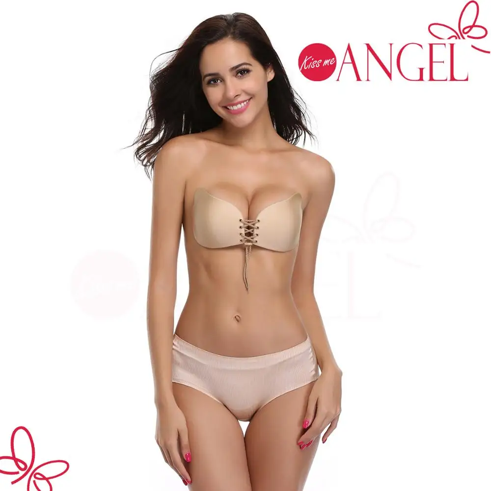 

Promotion sexy underwear freebra strapless push up silicone adhesive bra, Black/nude/pink