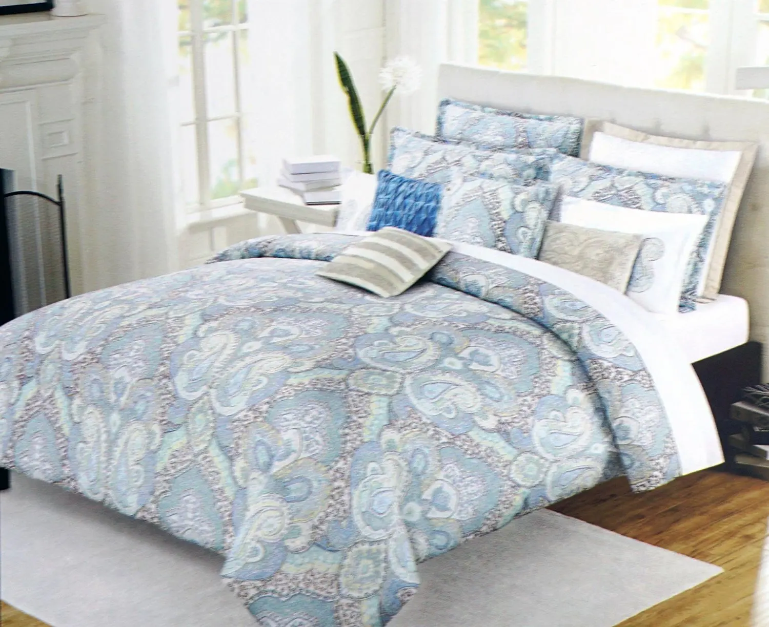 Light Blue Floral Duvet Cover Orice