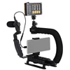 Most Popular PULUZ Portable Handheld DV Bracket Stabilizer + LED Studio Light + Video Shotgun Microphone Kit