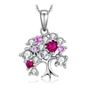 JewelryPalace July Birthstone Created Red Ruby Cubic Zirconia Tree Of Life Pendant 925 Sterling Silver