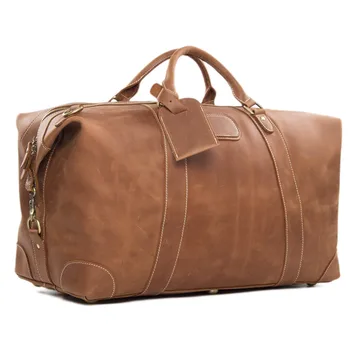 Custom Retro Top Grain Genuine Designer Leather Duffle Bag Holdall Weenkend Luggage Overnight Travel