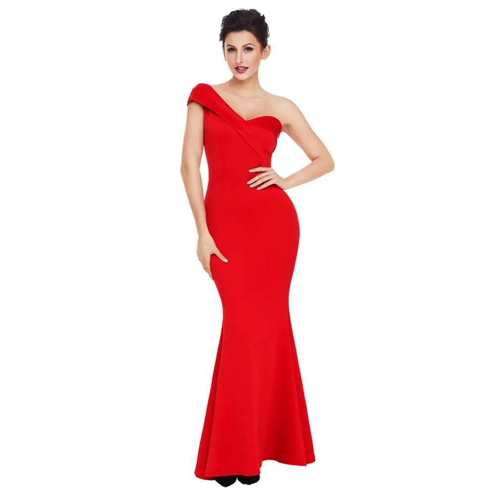 

Trendy romantic formal Fashion ladies one shoulder gown evening dress, N/a