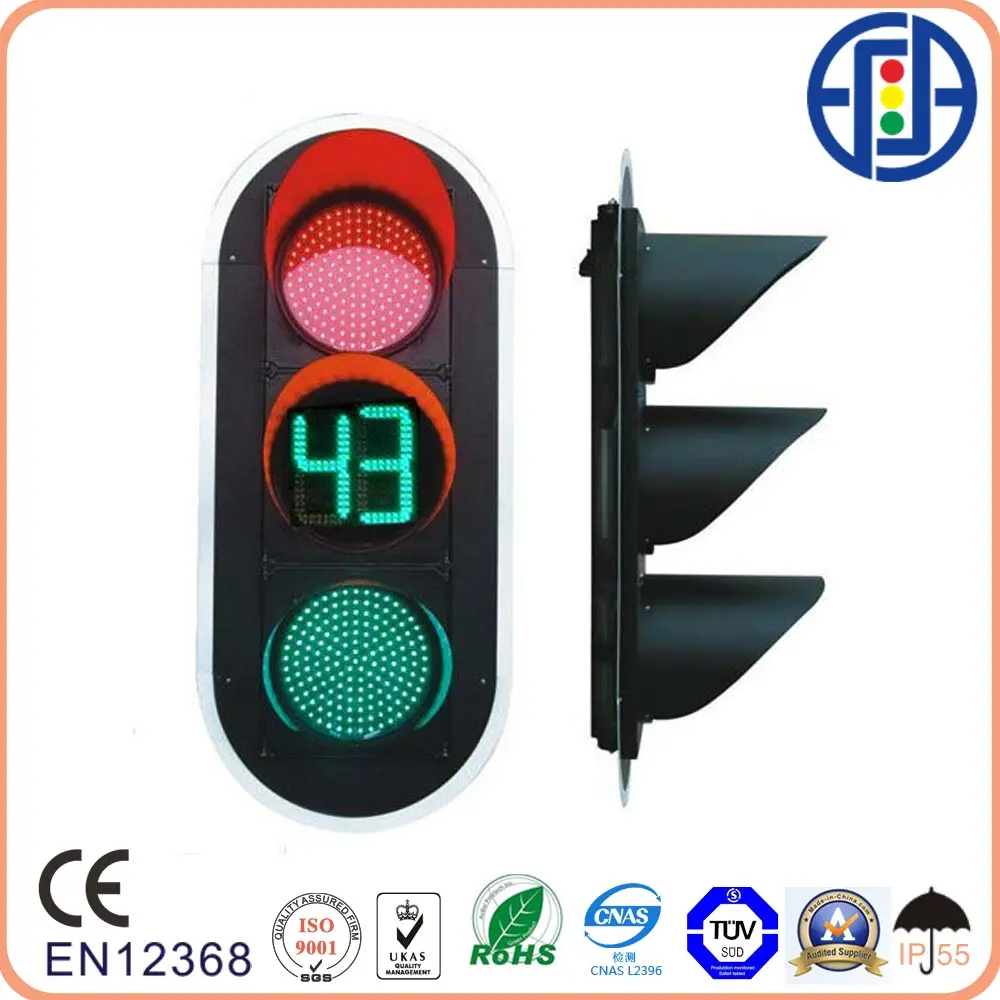 aluminum led traffic light 300mm rg & y(with r&w countdown timer