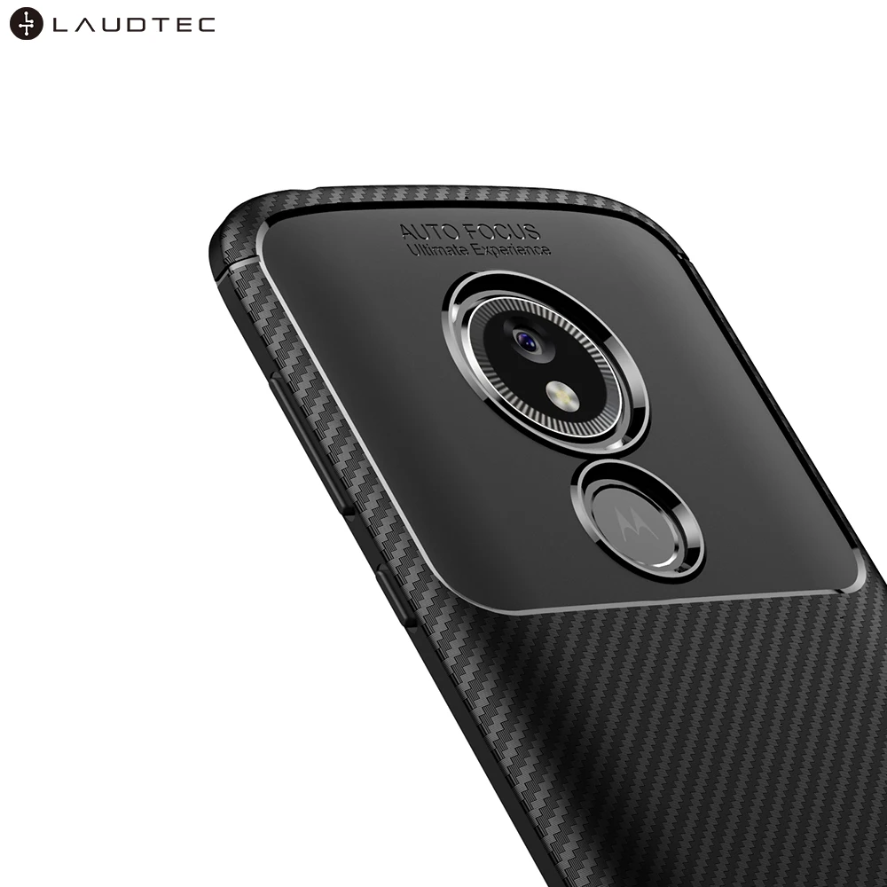 

Laudtec Shockproof New Carbon Fiber Soft Tpu Back Cover Phone Case For Moto E5 Play, Black;navy blue;brown