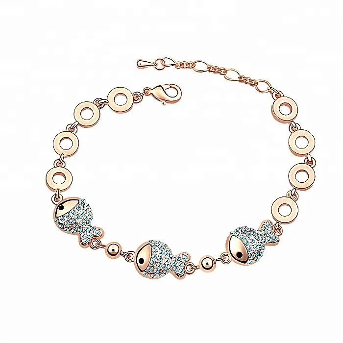 

wholesale crystal pave fish women bracelet gold plated, Blue;purple;pink;white;multi color etc