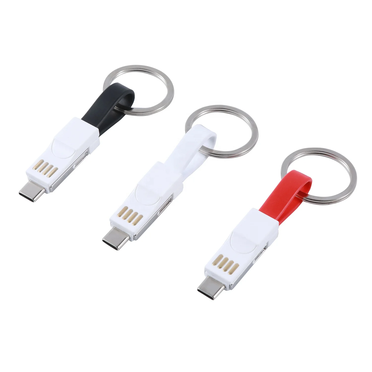 

Wholesale 2 in 1 Magnetic Portable Key Chain USB Data Charging Cable for iphone and type-c, Customized