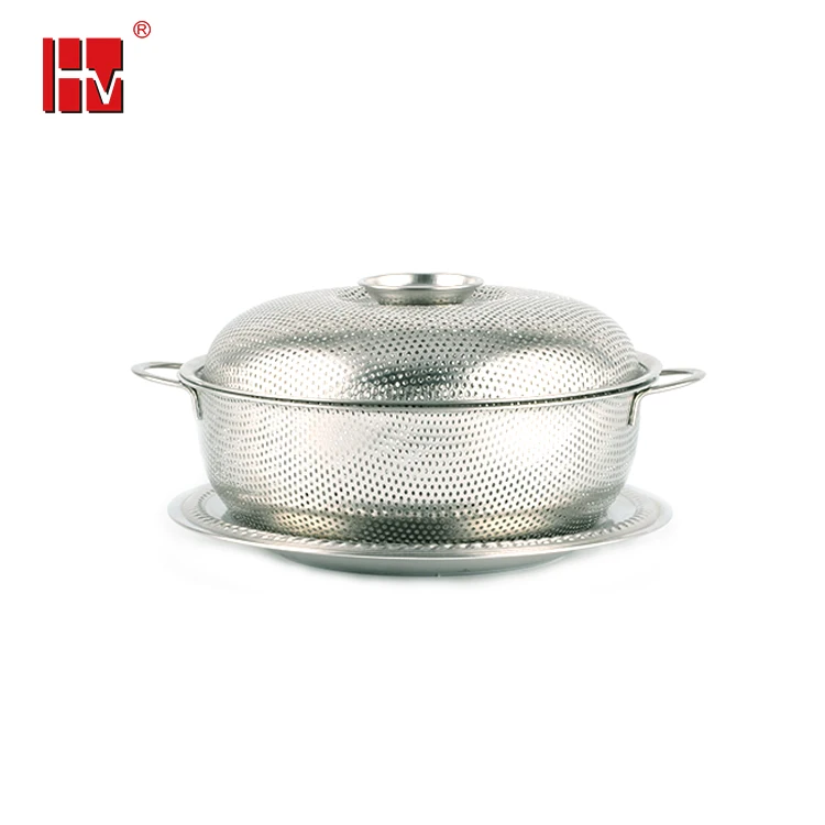 3pcs Set Multifunction Stainless Steel Food Strainer Fruit Colander