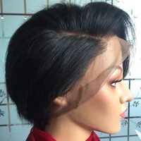 

Natural Black Wigs For Black Women Pixie Cut Front Lace Short Human Hair Wigs