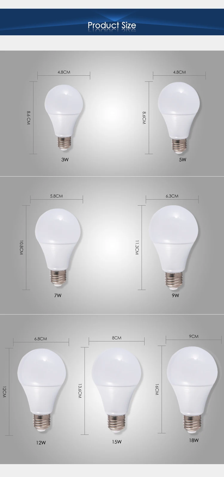 High Quality AC85-265V 15W Led Aluminum Bulb Light