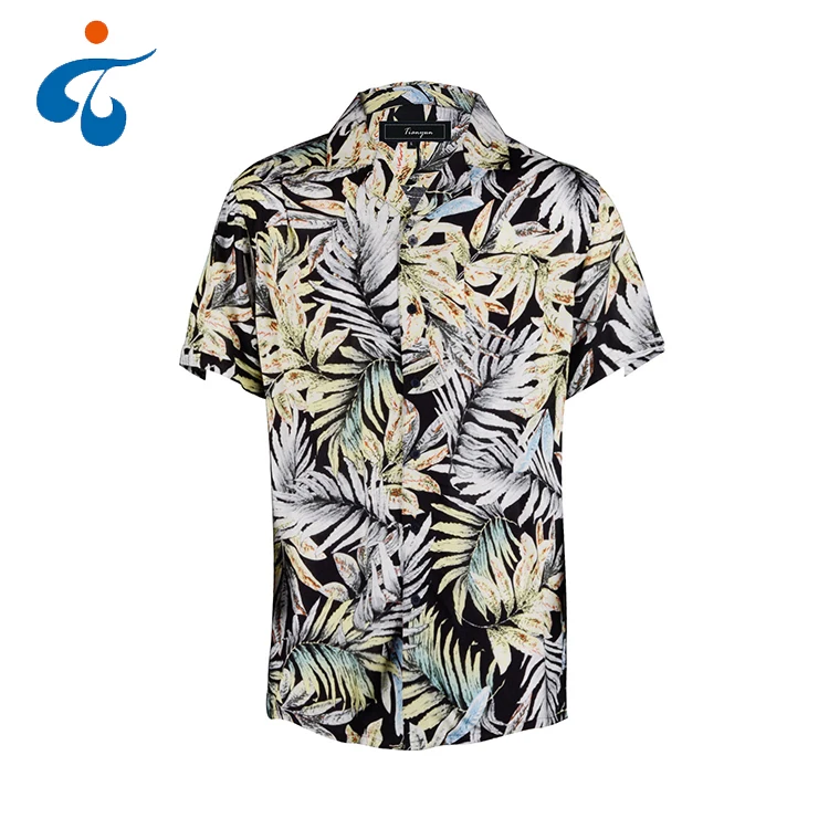 

Colorful style wholesale big floral printed fancy woven hawaiian shirts for men