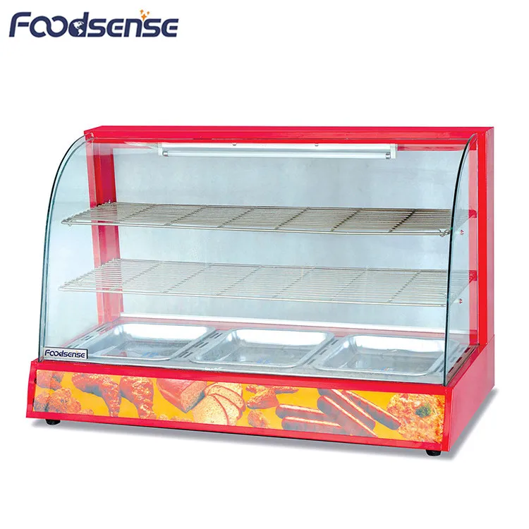 12 Months Warranty 1.2KW Stainless Steel Commercial Hot Food Warmer Display Case For Sale