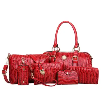 Hot Pu Leather French Las Handbags 6 Pcs Set Women Bag For Work Made In China High Quality